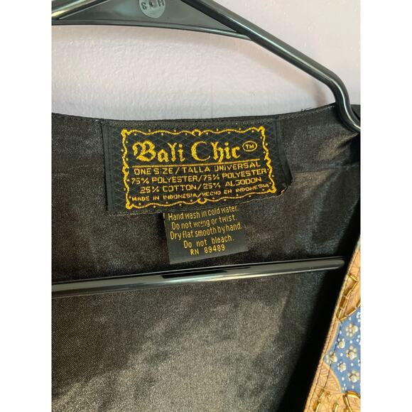 Bali Chic Vest / One Size / Beaded / Batik / Boho / Gypsy / Adjustable Waist - Picture 4 of 9